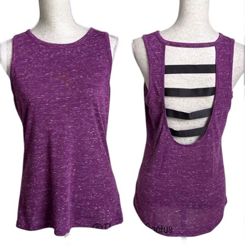 Victoria’s Secret Sport VSX Cut Out Back Tank Top Tee Purple Size Medium